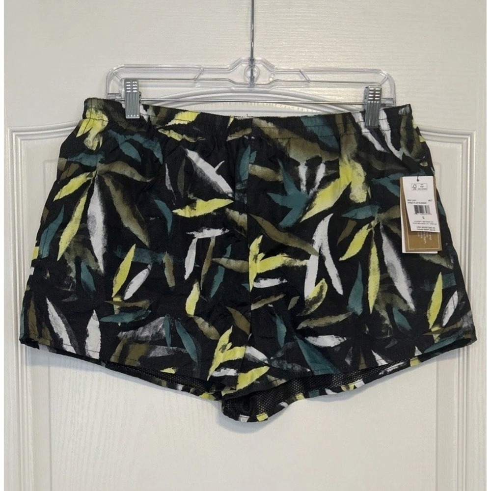 Volcom Wind It Up Runner Shorts Abstract Print Womens Large Mesh Lined NEW